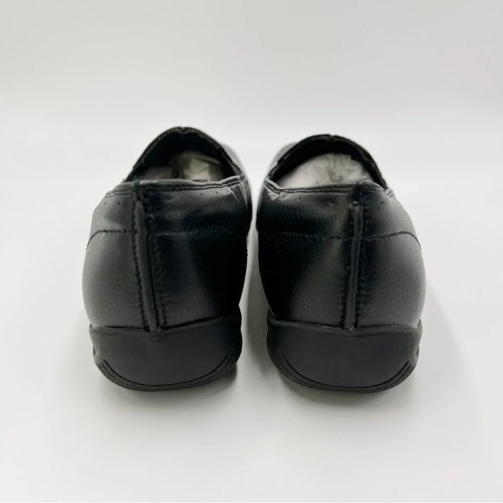 8WW 8 XW EXTRA WIDE Easy‎ Street Purpose Black Faux Vegan Leather Loafers Shoes